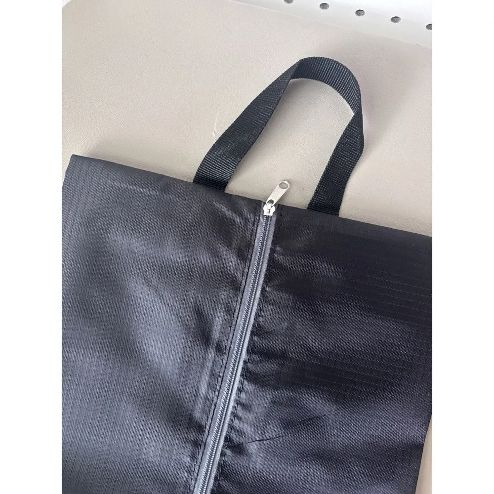 Lot/3 Travel Shoe Protector Bags Black Zip Closure Luggage